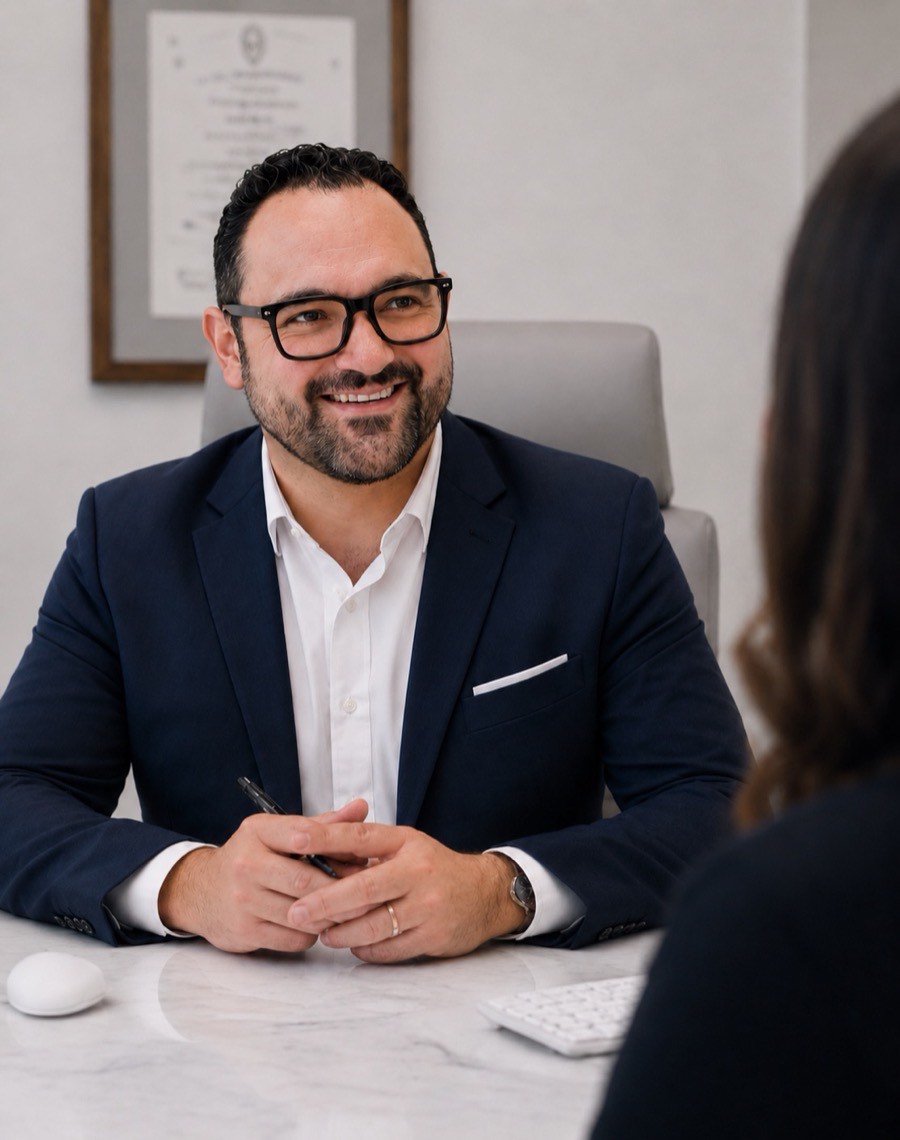 El Dr. Alan Kleiman Zisman durante una consulta con una paciente